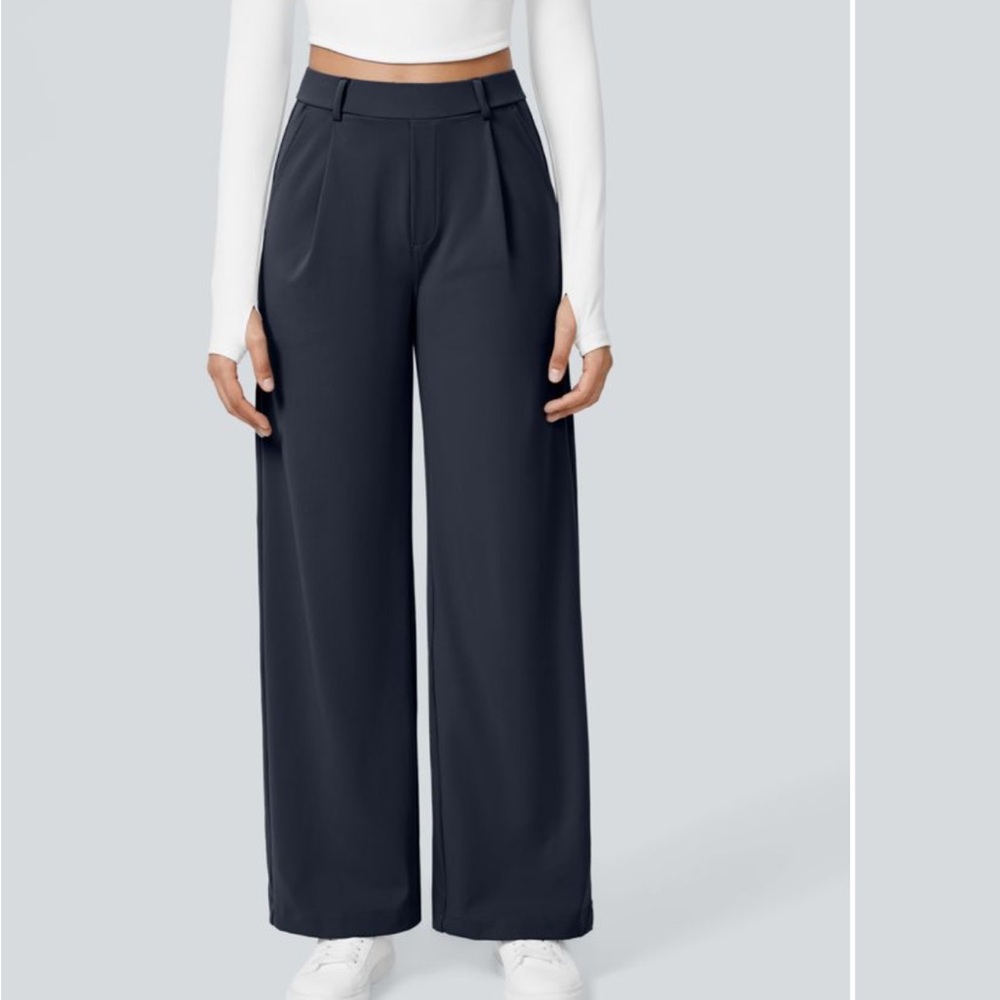 Halara High Waisted Side Pocket Straight Leg Work Pants - Picture 5 of 8